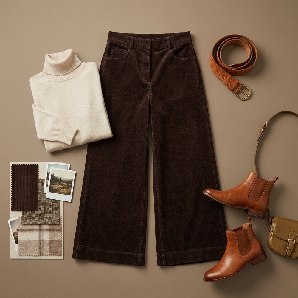 Banana Republic Brown Corduroy Wide Leg Pants Womens 12 High Rise Trousers